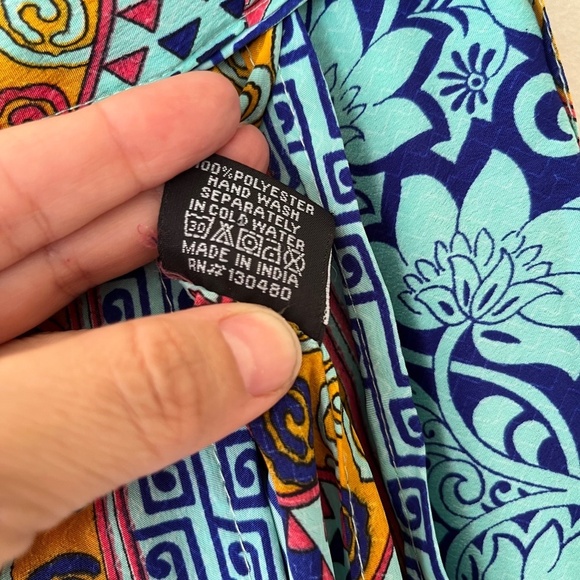 Mandala One Suze Turquoise Wrap Skirt Reversible Double Layer One Size Strap - Picture 5 of 6